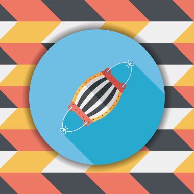 tıbbi maske uzun gölge ile düz simgesi