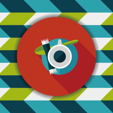 siyah kahve uzun gölge, eps10 düz simgesiyle