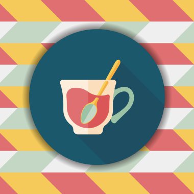 siyah kahve uzun gölge, eps10 düz simgesiyle