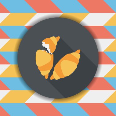 kruvasan uzun gölge, eps10 düz simgesiyle