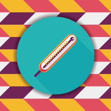 termometre ile uzun gölge düz simgesi