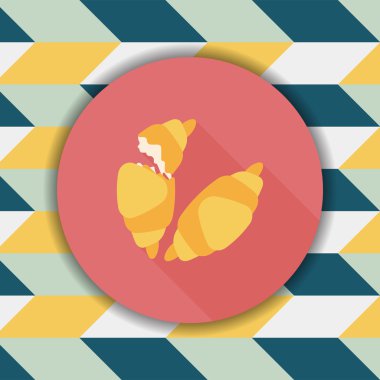 kruvasan uzun gölge, eps10 düz simgesiyle