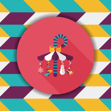 Dekoratif şeker kamışı düz simgesi ile uzun gölge eps10