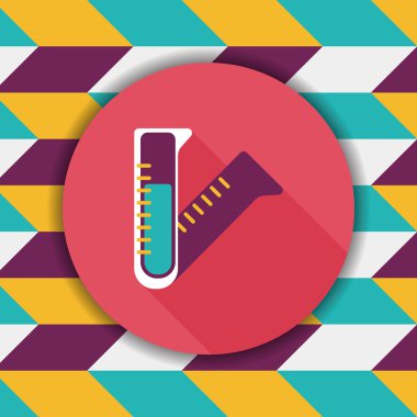 uzun gölge ile tüp düz simgesi