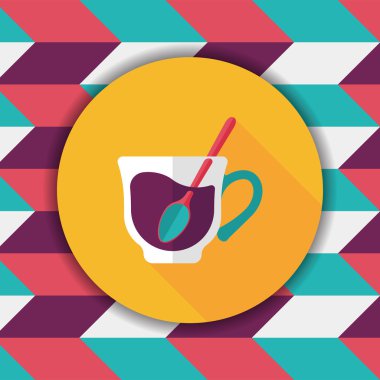 siyah kahve uzun gölge, eps10 düz simgesiyle