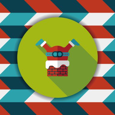 Noel Baba uzun gölge, eps10 düz simgesi