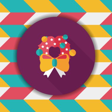 Noel şerit düz simgesi ile uzun gölge eps10