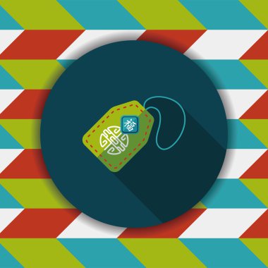 Uzun Gölge, eps10, şanslı Çince Çin yeni yılı düz simgesi