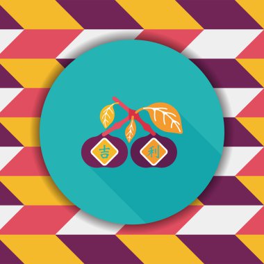 Uzun Gölge, ES'ler ile Çin yeni yılı mandarin portakal düz simgesi