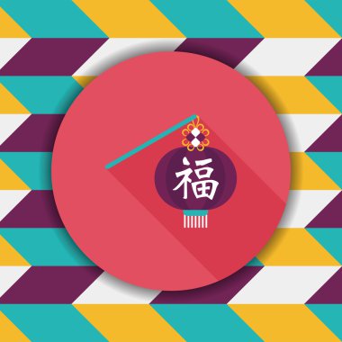 Çin yeni yılı uzun gölge, eps10, Çinli şenlik ile düz simgesi