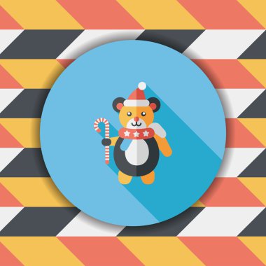 Uzun Gölge, eps10 ile Noel oyuncak ayı düz simgesi