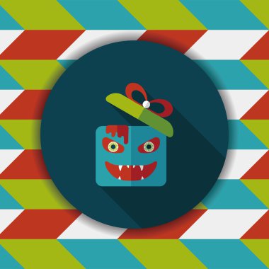 Cadılar Bayramı Balkabağı uzun gölge, eps10 kutusunu düz simge şeklinde