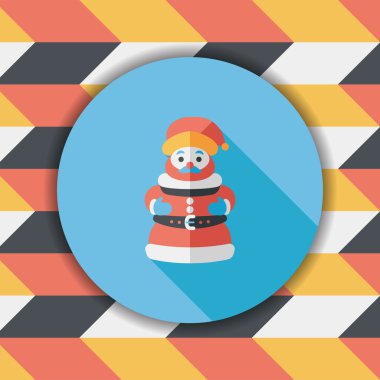 Noel Baba düz simgesi ile uzun gölge eps10