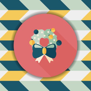 Noel şerit düz simgesi ile uzun gölge eps10