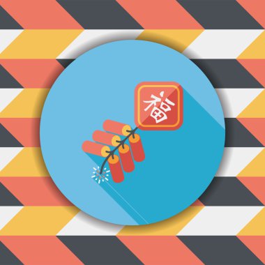 Çin yeni yılı düz simgesi, Çin festival cou eps10, word fu