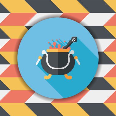 cadının pot düz simgesi ile uzun gölge, eps10