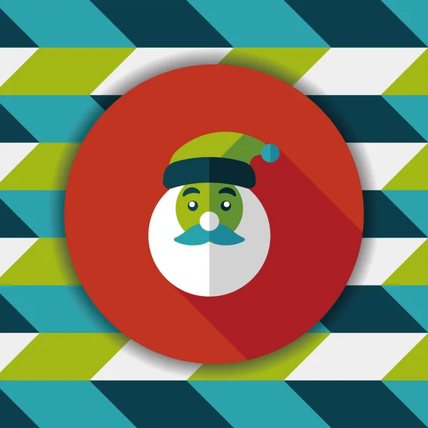 Icône plate du Père Noël avec ombre longue eps10 — Image vectorielle