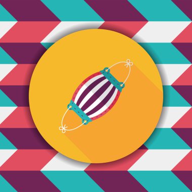 tıbbi maske uzun gölge ile düz simgesi