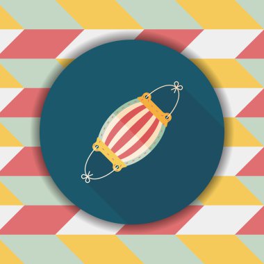 tıbbi maske uzun gölge ile düz simgesi