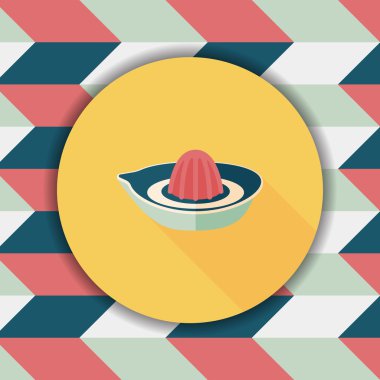 Uzun Gölge, eps10 ile mutfak eşyaları meyve sıkacağı düz simgesi