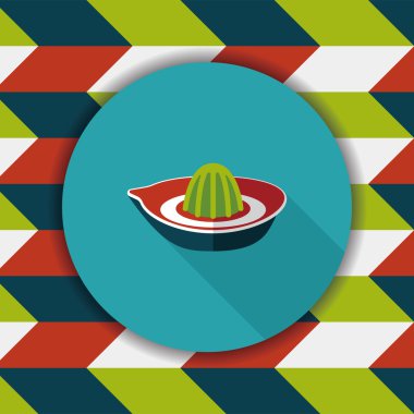 Uzun Gölge, eps10 ile mutfak eşyaları meyve sıkacağı düz simgesi