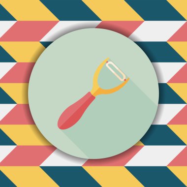 Uzun Gölge, eps10 ile mutfak eşyaları Soyucu düz simgesi