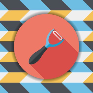 Uzun Gölge, eps10 ile mutfak eşyaları Soyucu düz simgesi