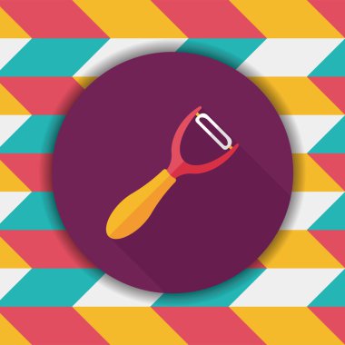 Uzun Gölge, eps10 ile mutfak eşyaları Soyucu düz simgesi