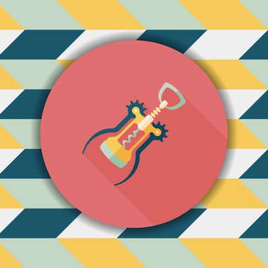 Uzun Gölge, eps10 mutfak eşyaları tirbuşon düz simgesiyle