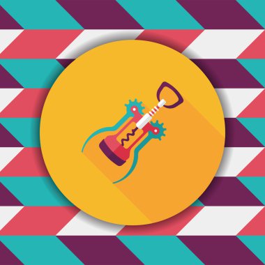 Uzun Gölge, eps10 mutfak eşyaları tirbuşon düz simgesiyle