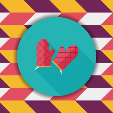 mutfak fırın eldiveni uzun gölge, eps10 simgesiyle düz