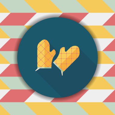 mutfak fırın eldiveni uzun gölge, eps10 simgesiyle düz