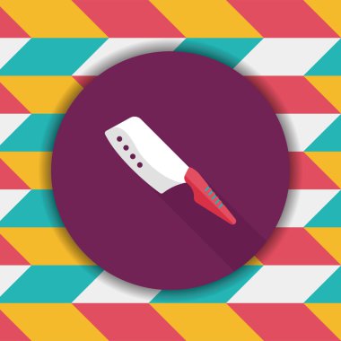 Uzun Gölge, eps10 ile mutfak eşyaları bıçak düz simgesi