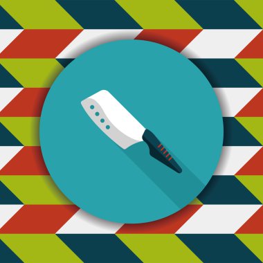 Uzun Gölge, eps10 ile mutfak eşyaları bıçak düz simgesi