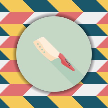 Uzun Gölge, eps10 ile mutfak eşyaları bıçak düz simgesi