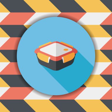 kapsayıcı düz simgesi uzun gölge, eps1 ile koruma mutfak eşyaları