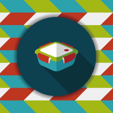 kapsayıcı düz simgesi uzun gölge, eps1 ile koruma mutfak eşyaları