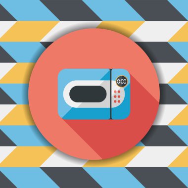 Uzun Gölge, eps10 ile mutfak mikrodalga fırın düz simgesi