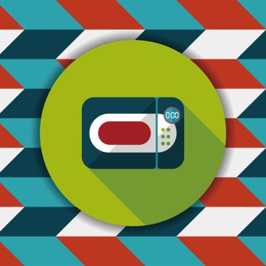 Uzun Gölge, eps10 ile mutfak mikrodalga fırın düz simgesi