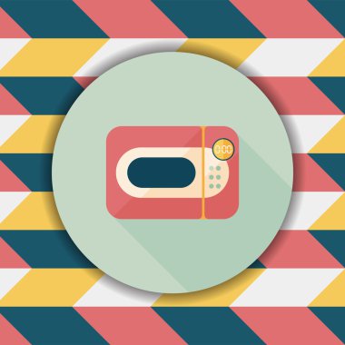 Uzun Gölge, eps10 ile mutfak mikrodalga fırın düz simgesi