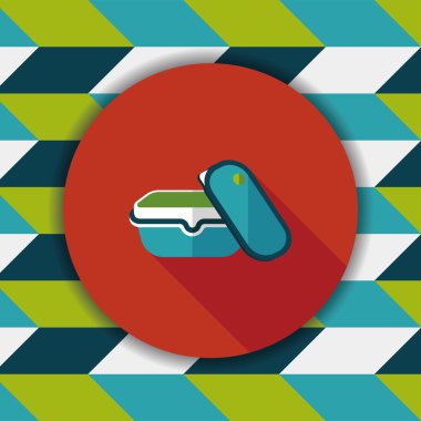 kapsayıcı düz simgesi uzun gölge, eps1 ile koruma mutfak eşyaları