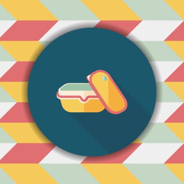 kapsayıcı düz simgesi uzun gölge, eps1 ile koruma mutfak eşyaları