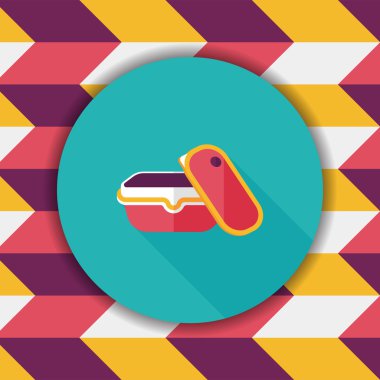 kapsayıcı düz simgesi uzun gölge, eps1 ile koruma mutfak eşyaları