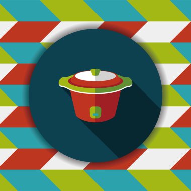 Uzun Gölge, eps10 ile mutfak eşyaları elektrik pot düz simgesi