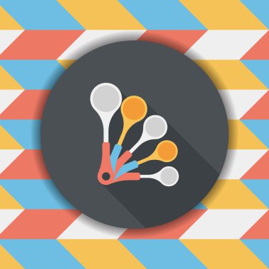 Uzun Gölge, eps10 ile mutfak eşyaları kaşık düz simgesi