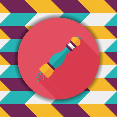 Uzun Gölge, eps10 ile mutfak eşyaları biber şişe düz simgesi