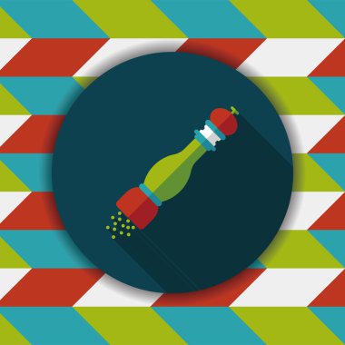 Uzun Gölge, eps10 ile mutfak eşyaları biber şişe düz simgesi