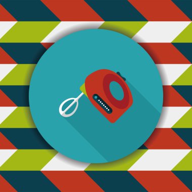 Uzun Gölge, eps10 ile mutfak eşyaları elektronik çırpıcı düz simgesi