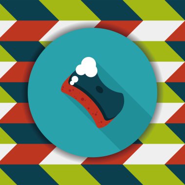 Oyulma yastıkları düz simgesi ile uzun gölge, eps10 mutfak eşyaları