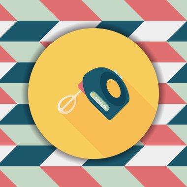 Uzun Gölge, eps10 ile mutfak eşyaları elektronik çırpıcı düz simgesi